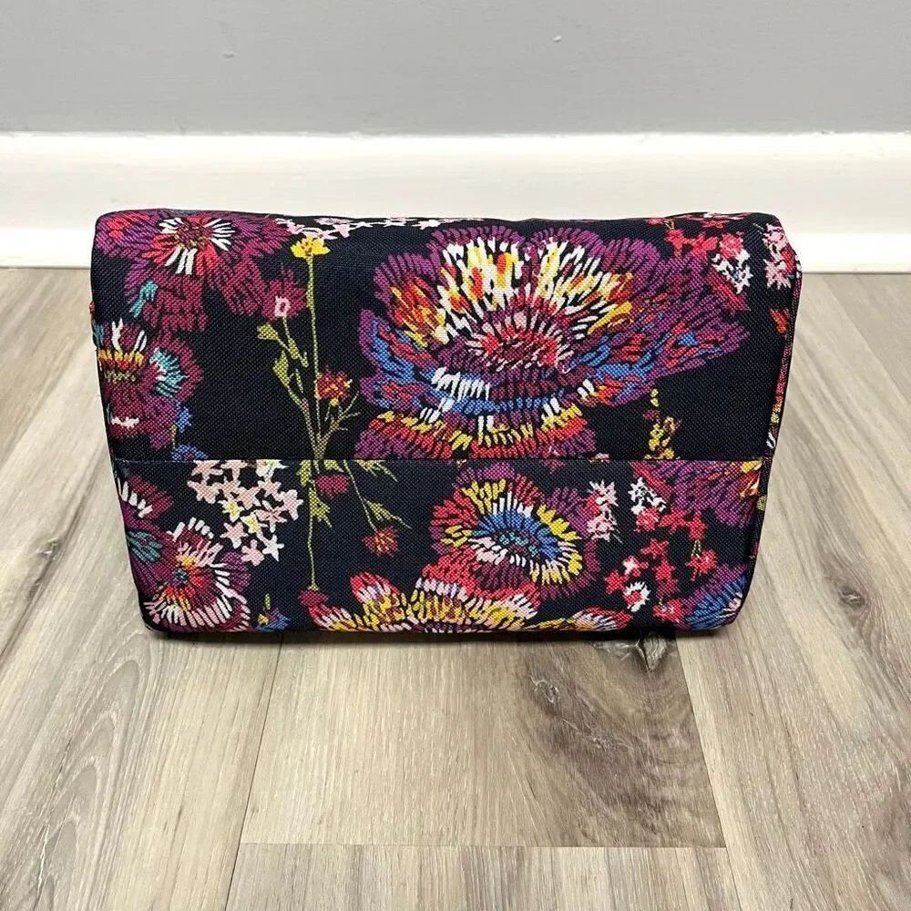 Vera Bradley Midnight Wildflowers Lighten Up Zip Around Cooler Lunch Box Bag